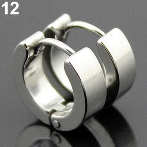 Ayyufe Men Women Punk Gothic Stainless Steel Hoop Stud Earrings